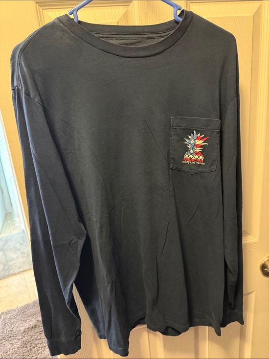 Vineyard Vines Other - Vineyard Vines Black Long-Sleeve Pocket Tee with Multicolor Pineapple